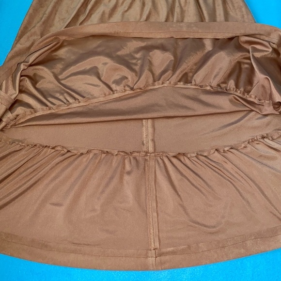 HANDMADE Tiered faux suede maxi skirt elastic stretchy waistband size M to L - Picture 4 of 12